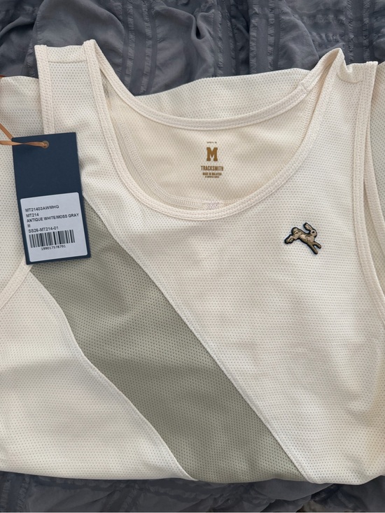 Tracksmith Tops - Tracksmith Antique White Mesh Running Tank with Hare Logo
